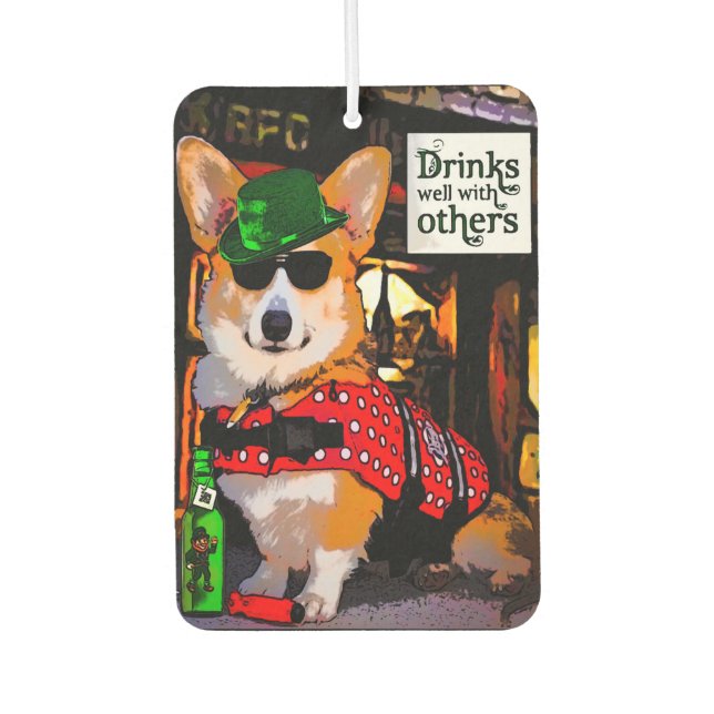 Bar Welsh Corgi Car Air Freshener (Front)