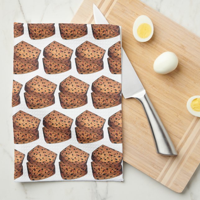 Bara Brith Welsh Speckled Bread Fruit Loaf UK Food Tea Towel (Quarter Fold)