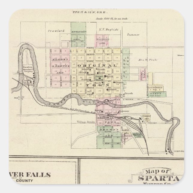 Baraboo, Black River Falls and Sparta Square Sticker (Front)