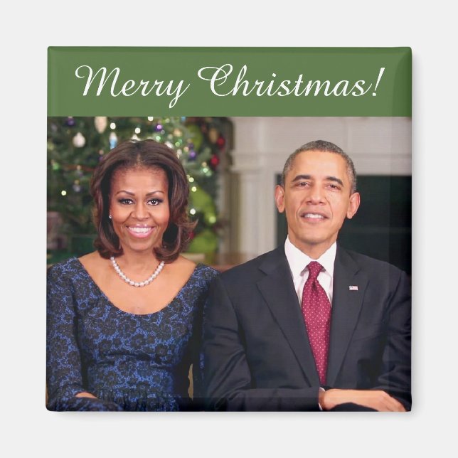 Barack and Michelle 2013WA - Christmas Magnet (Front)