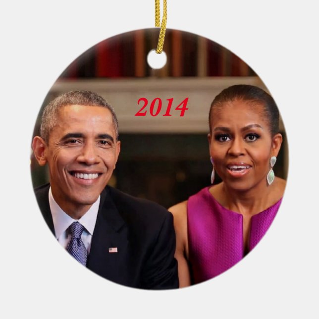 Barack and Michelle 2014 - Ornament (Front)