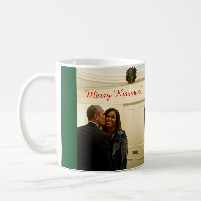 Barack and Michelle Merry Kissmas - Mug (Left)