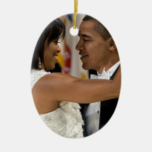 Barack and Michelle Obama Ceramic Tree Decoration