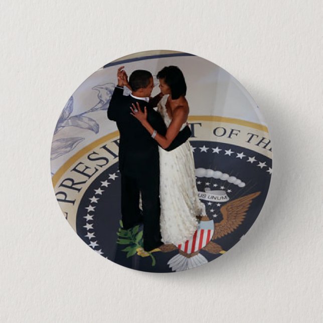 Barack and Michelle Obama dancing Inaugural Ball 6 Cm Round Badge (Front)