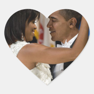Barack and Michelle Obama Heart Sticker