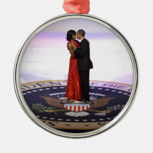 Barack and Michelle Obama Metal Tree Decoration
