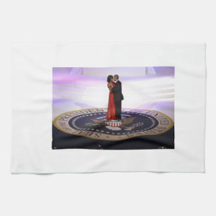 Barack and Michelle Obama Tea Towel