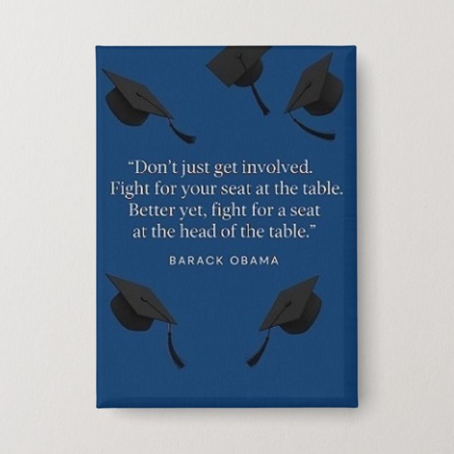 Barack "Lead the Way" Graduation Quote Button (Front)