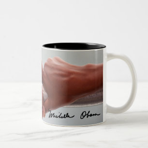 Barack & Michele Obama's Hands Two-Tone Coffee Mug