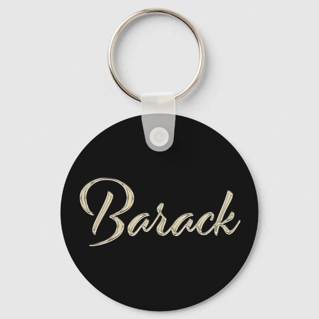 Barack Name whitegold Button Schlüsselanhänger Key Ring (Front)