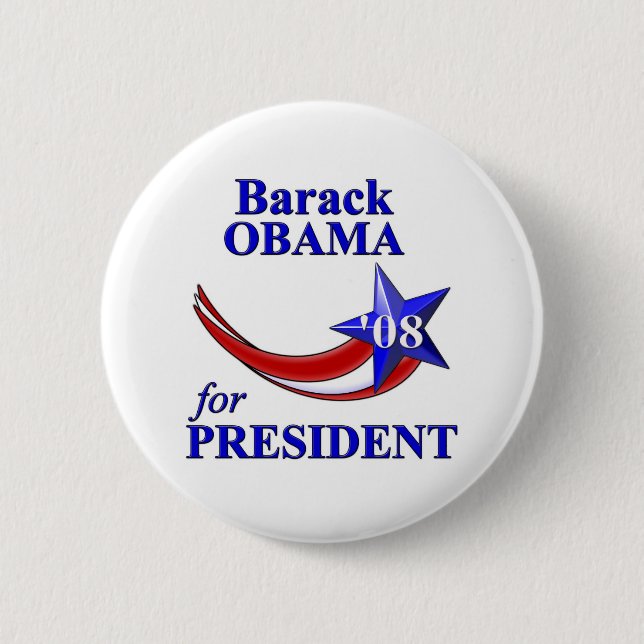 Barack Obama 08 6 Cm Round Badge (Front)