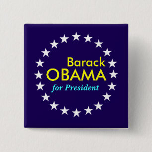 Barack Obama 15 Cm Square Badge