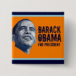 Barack Obama 15 Cm Square Badge
