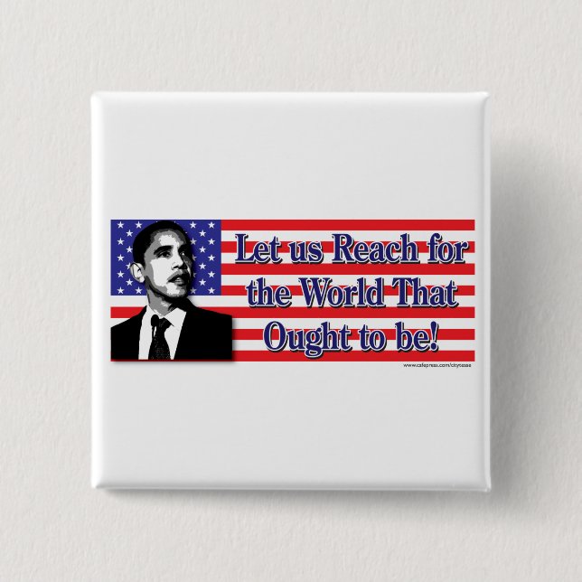 Barack Obama 15 Cm Square Badge (Front)