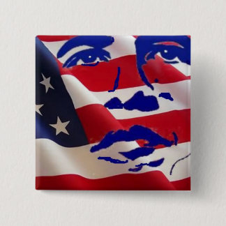 BARACK OBAMA 15 CM SQUARE BADGE