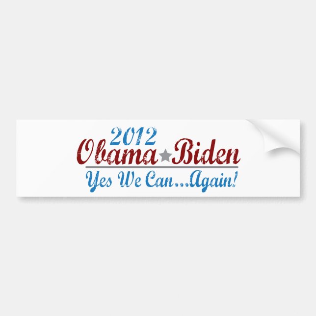 Barack Obama 2012 Again Bumper Sticker (Front)
