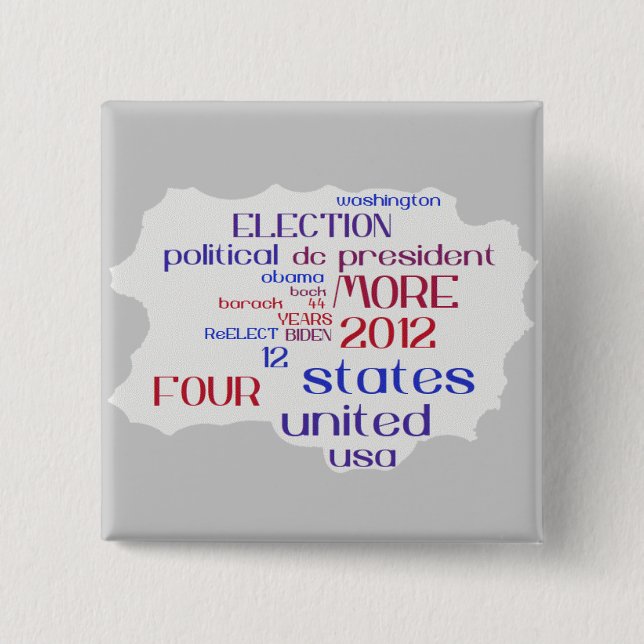 Barack Obama 2012 Cloud Button (Front)
