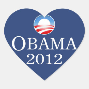 Barack Obama 2012 Heart Sticker