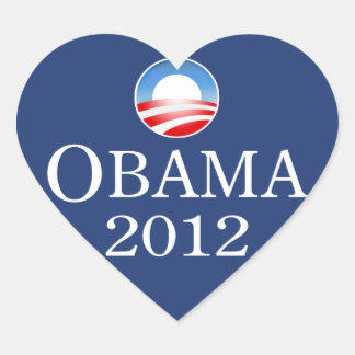 Barack Obama 2012 Heart Sticker