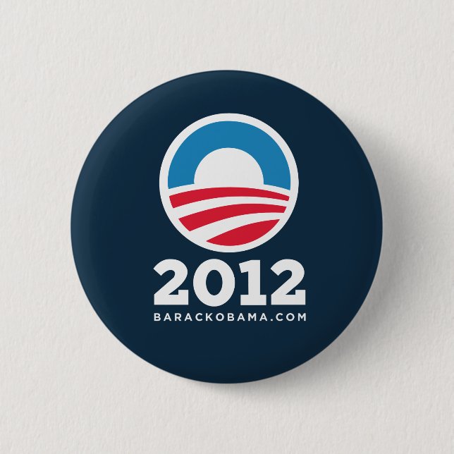 Barack Obama 2012 "O" (Dark Blue) 6 Cm Round Badge (Front)