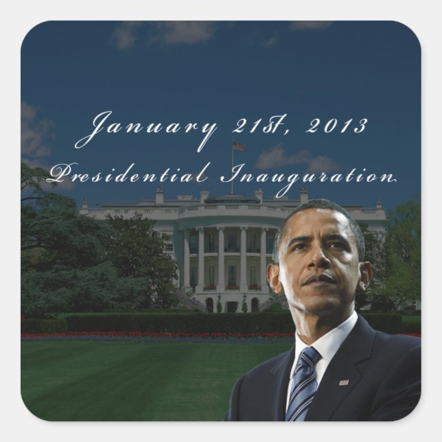 Barack Obama 2013 Presidential Inauguration Square Sticker (Front)