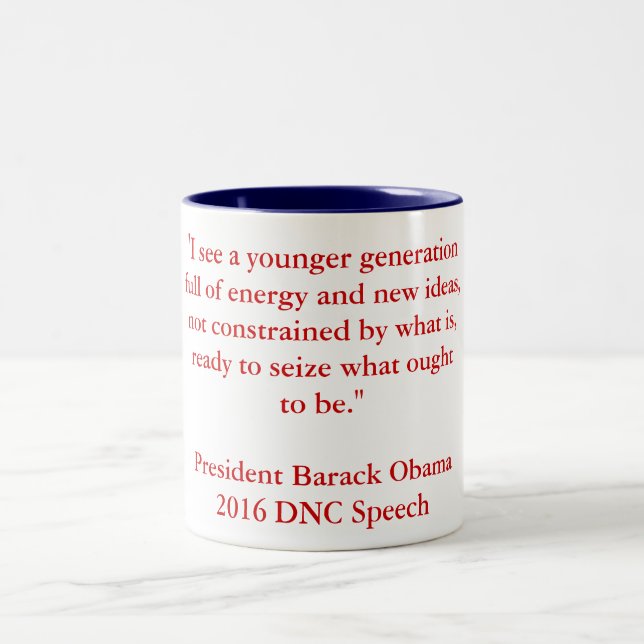 Barack Obama 2016 DNC Speech Two-Tone Coffee Mug (Center)