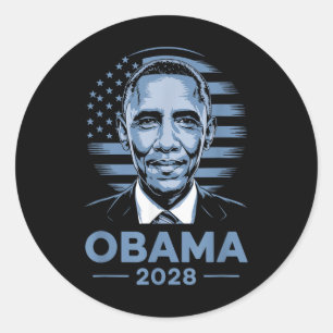 Barack Obama 2028 Obama 2028 4th Of July Retro  Classic Round Sticker