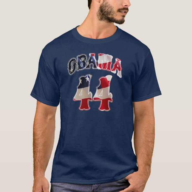 Barack Obama 44 flag t shirt (Front)