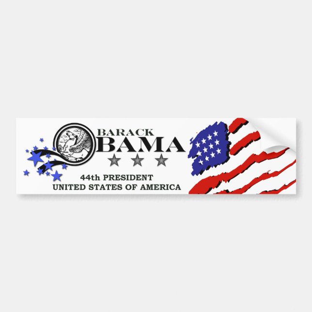 Barack Obama 44th President Bumper Sticker (Front)