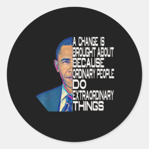 Barack Obama 44th Usa President Political Quotes Classic Round Sticker