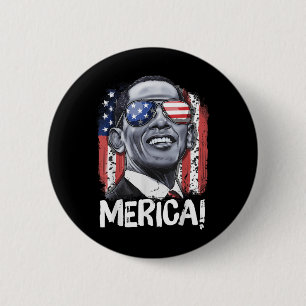 Barack Obama 4th Of July Merica Men Women Usa Amer 6 Cm Round Badge
