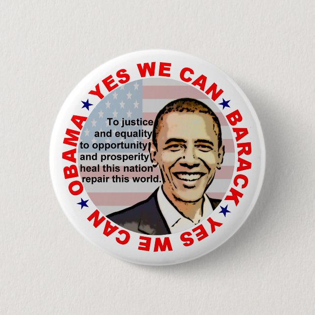 Barack Obama 6 Cm Round Badge (Front)