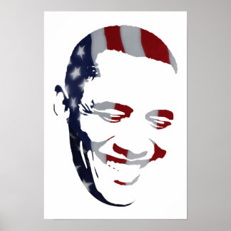 Barack Obama - American Flag - Poster