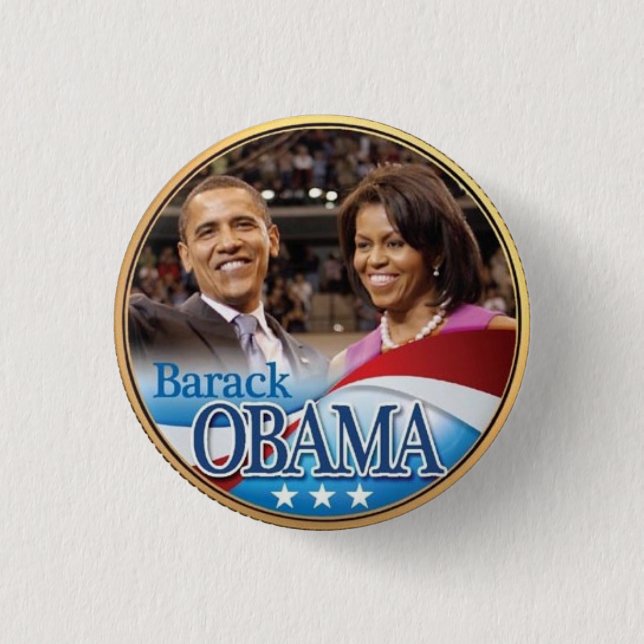 Barack Obama and Michelle Obama Coin Button (Front)