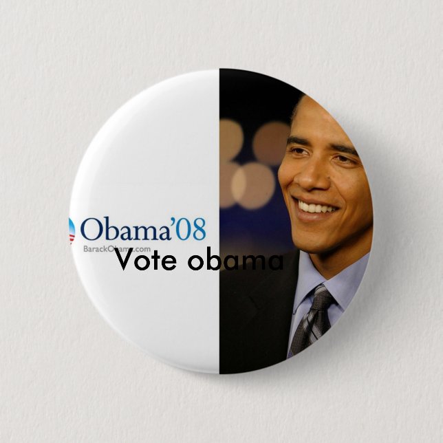 Barack Obama &apos;08 Desktop Wallpaper, Vote o... 6 Cm Round Badge (Front)