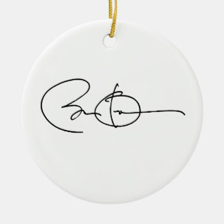 BARACK OBAMA AUTOGRAPH -.png Ceramic Tree Decoration