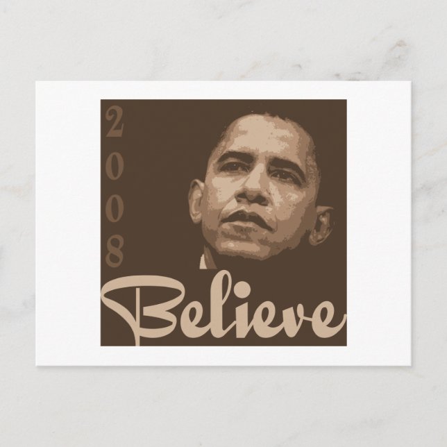 Barack Obama Believe Postcard (Front)