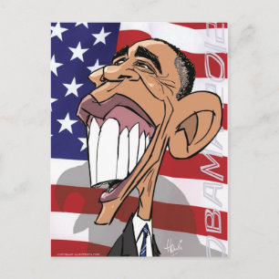 Barack Obama Cartoon Caricature Postcard