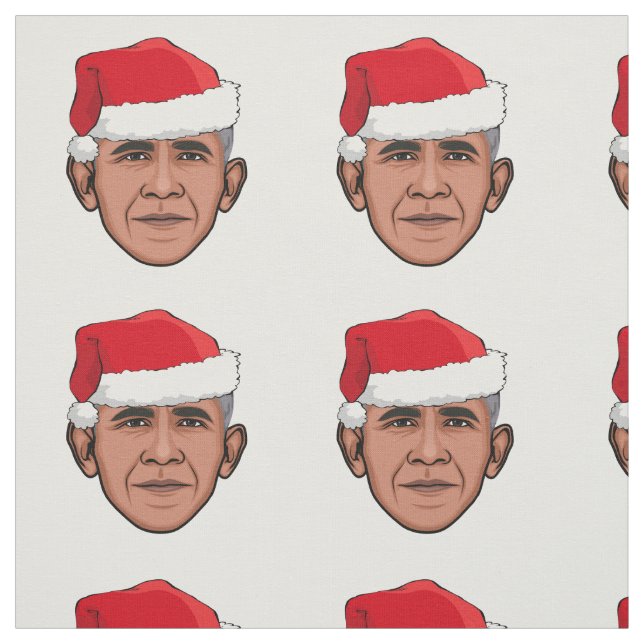BARACK OBAMA Christmas Fabric (Swatch)