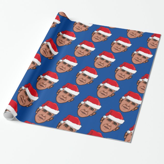 BARACK OBAMA Christmas Wrapping Paper (Unrolled)
