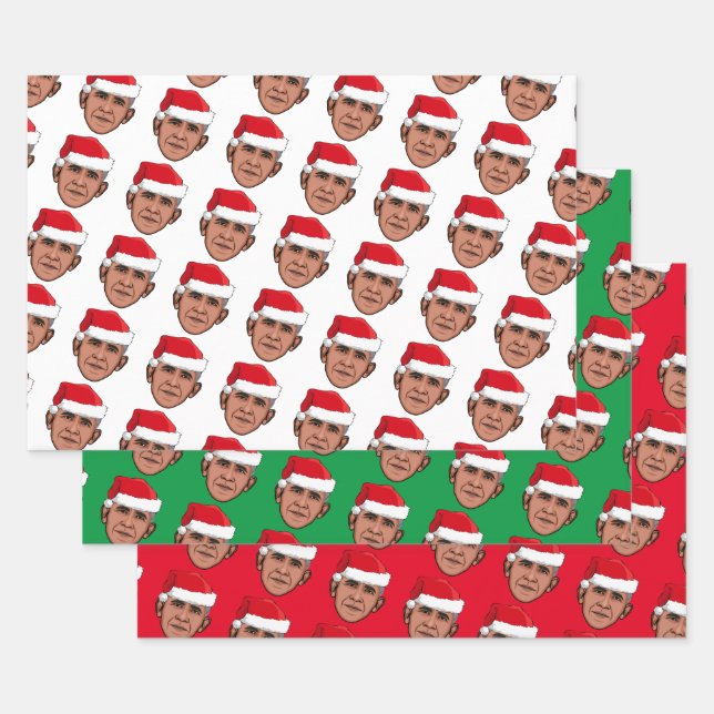 BARACK OBAMA Christmas Wrapping Paper Sheet (Set)