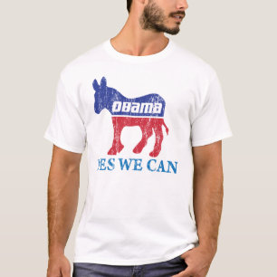Barack Obama Democrat Donkey Yes We Can T Shirt