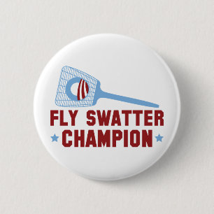 Barack Obama: Fly Swatter Champion 6 Cm Round Badge