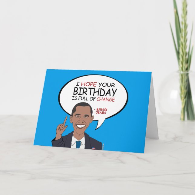 Barack Obama Greeting - Happy Birthday Card (Front)
