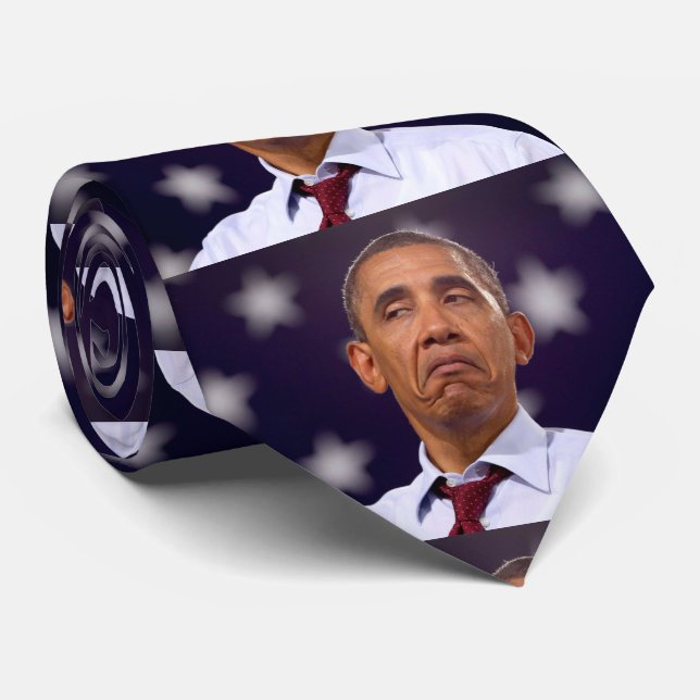 Barack Obama Grumpy Tie (Rolled)