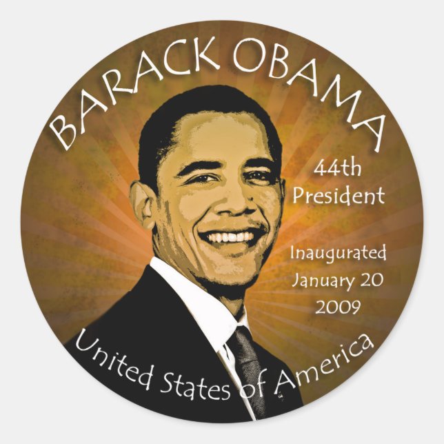 Barack Obama Grunge Stickers (Front)
