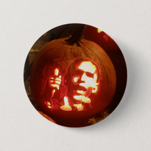 Barack Obama Halloween Carved Pumpkin Pin