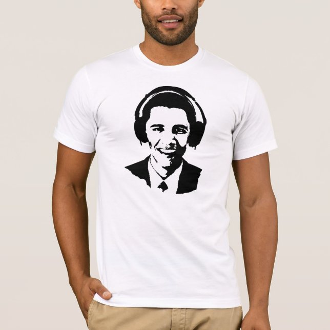 Barack Obama headphones t-shirt (Front)