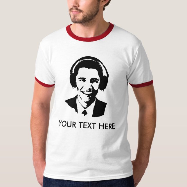 Barack Obama headphones T-shirt (Front)