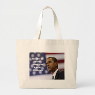 Barack Obama heart of passion Large Tote Bag